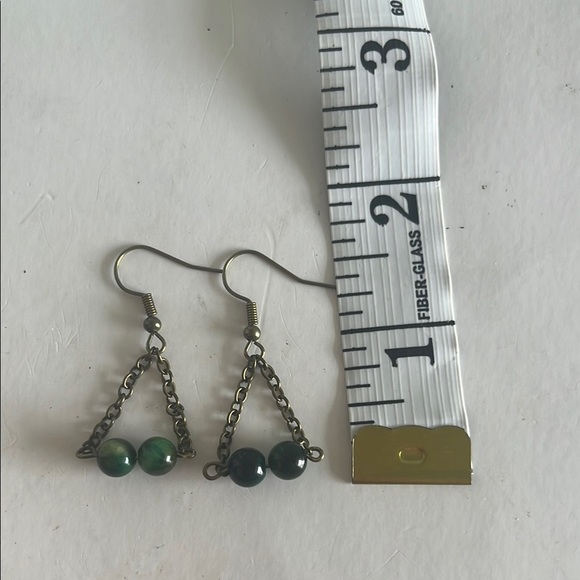 Handmade Elegant dyed tigers eye Beaded Earrings - Picture 3 of 3